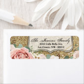 .75"x2.25" Rückgabeadresse Label Geometrische Rose (Insitu)