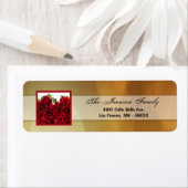 .75"x2.25" Rückgabeadresse Label Rote Rose Bouquet (Insitu)