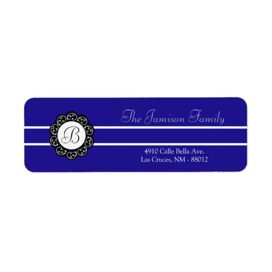 .75"x2,25" Rücksendeadresse Blau und Weiß (Vorne)