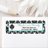 .75"x2.25" Rücksendeadresse Etikett Aquamarin schw (Insitu)