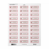 .75"x2.25" Rücksendeadresse Etikett Rosa Ladybug (Vorne)