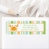 .75"x2.25" Rücksendeadresse Etikett Streifen Ozean (Insitu)