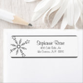 .75"x2,25" Rücksendeadresse Graue Schneeflocken (Insitu)