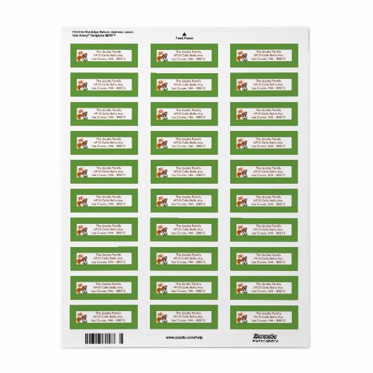 .75"x2.25" Rücksendeadresse-Label All-Star Green (Vorne)