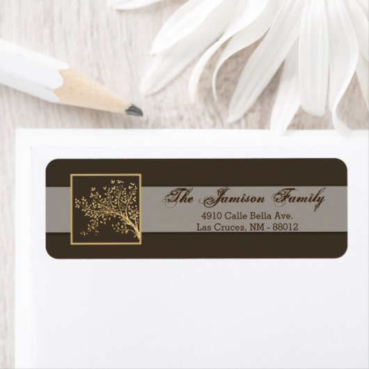 .75"x2.25" Rücksendeadresse Label Gold Foil Herbst (Insitu)