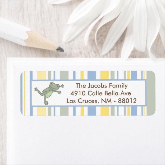 .75"x2.25" Rücksendeadresse Label Leap Frog Turtle (Insitu)