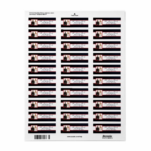 .75"x2.25" Rücksendeadresse Label Marine Hispanic (Vorne)