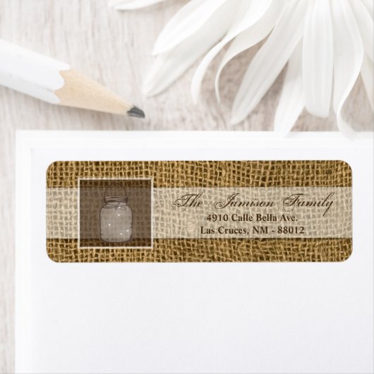 .75"x2.25" Rücksendeadresse Label Mason Jar String (Insitu)