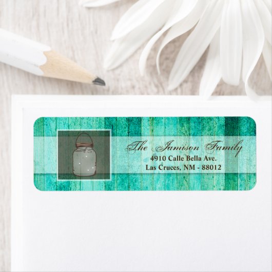 .75"x2.25" Rücksendeadresse Label Mason Jar String (Insitu)