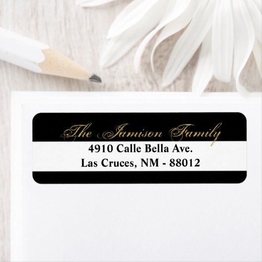 .75"x2.25" Rücksendeadresse Label Moderner Streife (Insitu)