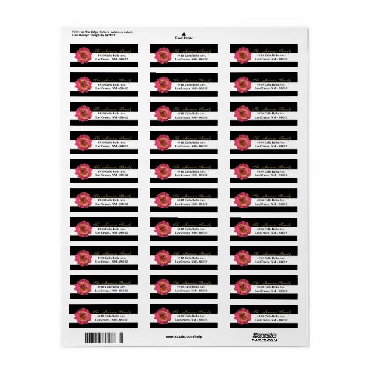 .75"x2.25" Rücksendeadresse Label Moderner Streife (Vorne)