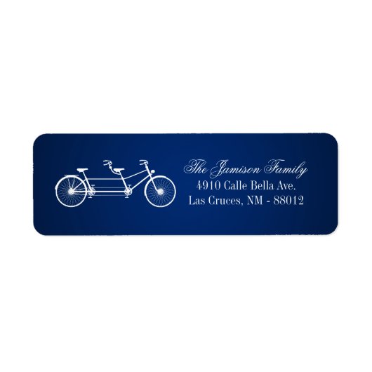 .75"x2.25" Rücksendeadresse Label Navy Doppelrad (Vorne)
