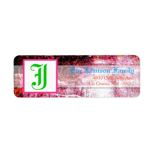 .75"x2.25" Rücksendeadresse Label Neon Grunge Scra (Vorne)