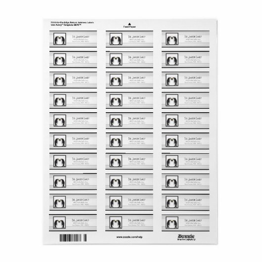 .75"x2.25" Rücksendeadresse Label Pinguine Mate Li (Vorne)