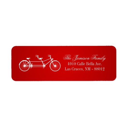 .75"x2.25" Rücksendeadresse-Label Red Double Bike (Vorne)