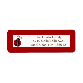 .75"x2.25" Rücksendeadresse Label Red Ladybug