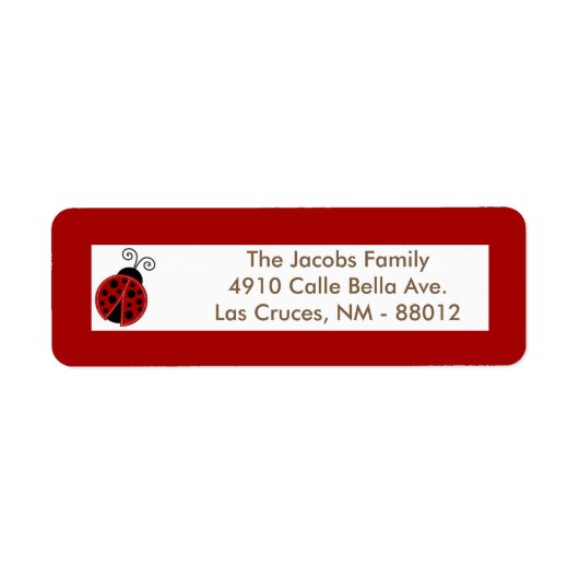 .75"x2.25" Rücksendeadresse Label Red Ladybug (Vorne)