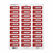 .75"x2.25" Rücksendeadresse Label Red Sock Affe (Vorne)