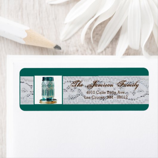 .75"x2.25" Rücksendeadresse Label Rustic Mason Jar (Insitu)