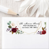 .75"x2.25" Rücksendeadresse Label White Roses Geom (Insitu)