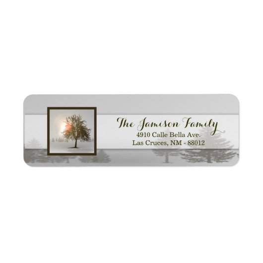 .75"x2.25" Rücksendeadresse Label Winter Sunset Tr (Vorne)