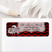 .75"x2.25" Rücksendeadresse Labelschädel Rose Goth (Insitu)