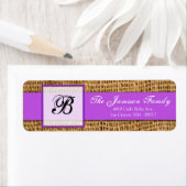 .75"x2,25" Rücksendeadresse Lila Burlap Lace (Insitu)