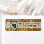 .75"x2,25" Rücksendeadresse Mason Jar Burlap Count (Insitu)