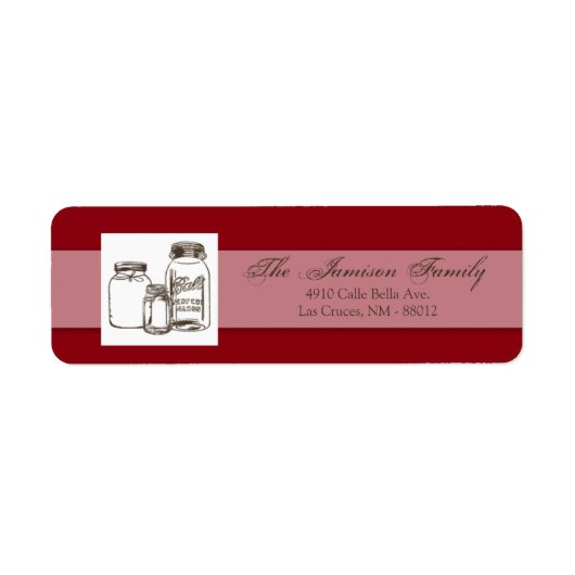 .75"x2,25" Rücksendeadresse Mason Jar Land Rustika (Vorne)