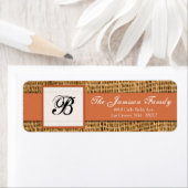 .75"x2,25" Rücksendeadresse Orange Burlap Lace (Insitu)