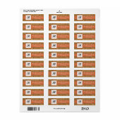 .75"x2,25" Rücksendeadresse Orange Burlap Lace (Vorne)