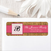 .75"x2,25" Rücksendeadresse Pink Burlap Lace (Insitu)