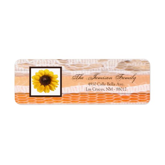 .75"x2,25" Rücksendeadresse Rustikales Sonnenblume (Vorne)