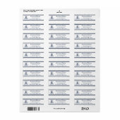 .75" x 2,25" Rücksendeadresse Blaues Seepferd (Vorne)