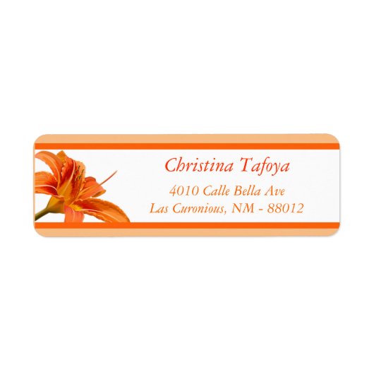 .75" x 2,25" Rücksendeadresse Orange Tiger Lilly w (Vorne)