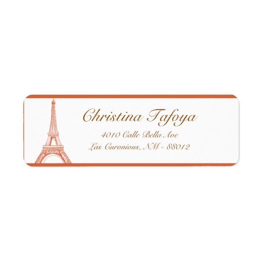 .75" x 2,25" Rücksendeadresse Paris Peach (Vorne)