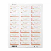 .75" x 2,25" Rücksendeadresse Paris Peach (Vorne)