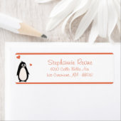 .75" x 2,25" Rücksendeadresse Penguin Liebe/Herz (Insitu)