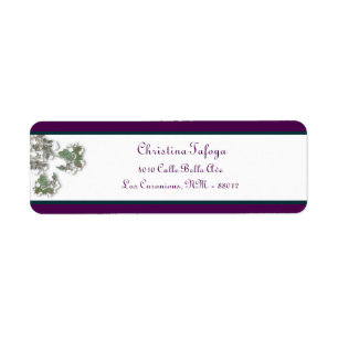 .75" x 2,25" Rücksendeadresse Pfau und Blume Bra