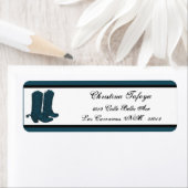 .75" x 2,25" Rücksendeadresse Western Blue Cowboys (Insitu)