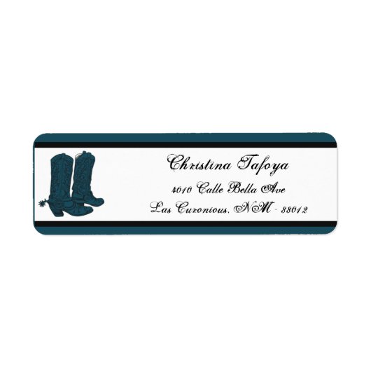 .75" x 2,25" Rücksendeadresse Western Blue Cowboys (Vorne)