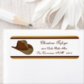 .75" x 2.25" Rücksendeadresse Western Cowgirl Hat/ (Insitu)