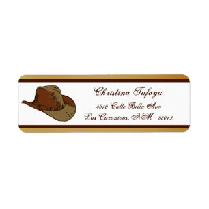 .75" x 2.25" Rücksendeadresse Western Cowgirl Hat/