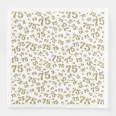 75th Age Random Number Pattern Gold/White Serviette (Vorderseite)