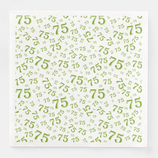 75th Age Random Number Pattern Green/White Serviette (Vorderseite)