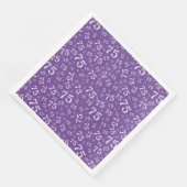 75th Age Random Number Pattern Purple/White Serviette (Ecke)