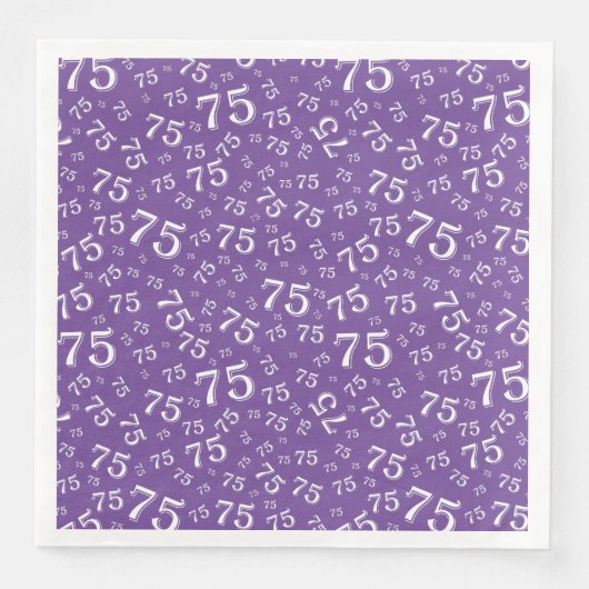 75th Age Random Number Pattern Purple/White Serviette (Vorderseite)