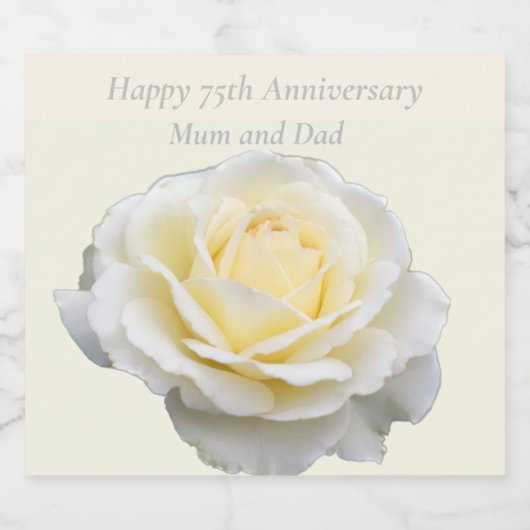 75th Anniversary Editable Schaumweinetikett (Einzelnes Label)