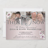 75th Anniversary Graceful Orchid Then And Now Einladung (Vorderseite)