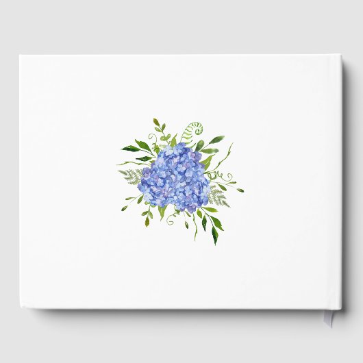 75th Birthday Blue Hydrangeas Gästebuch (Rückseite)